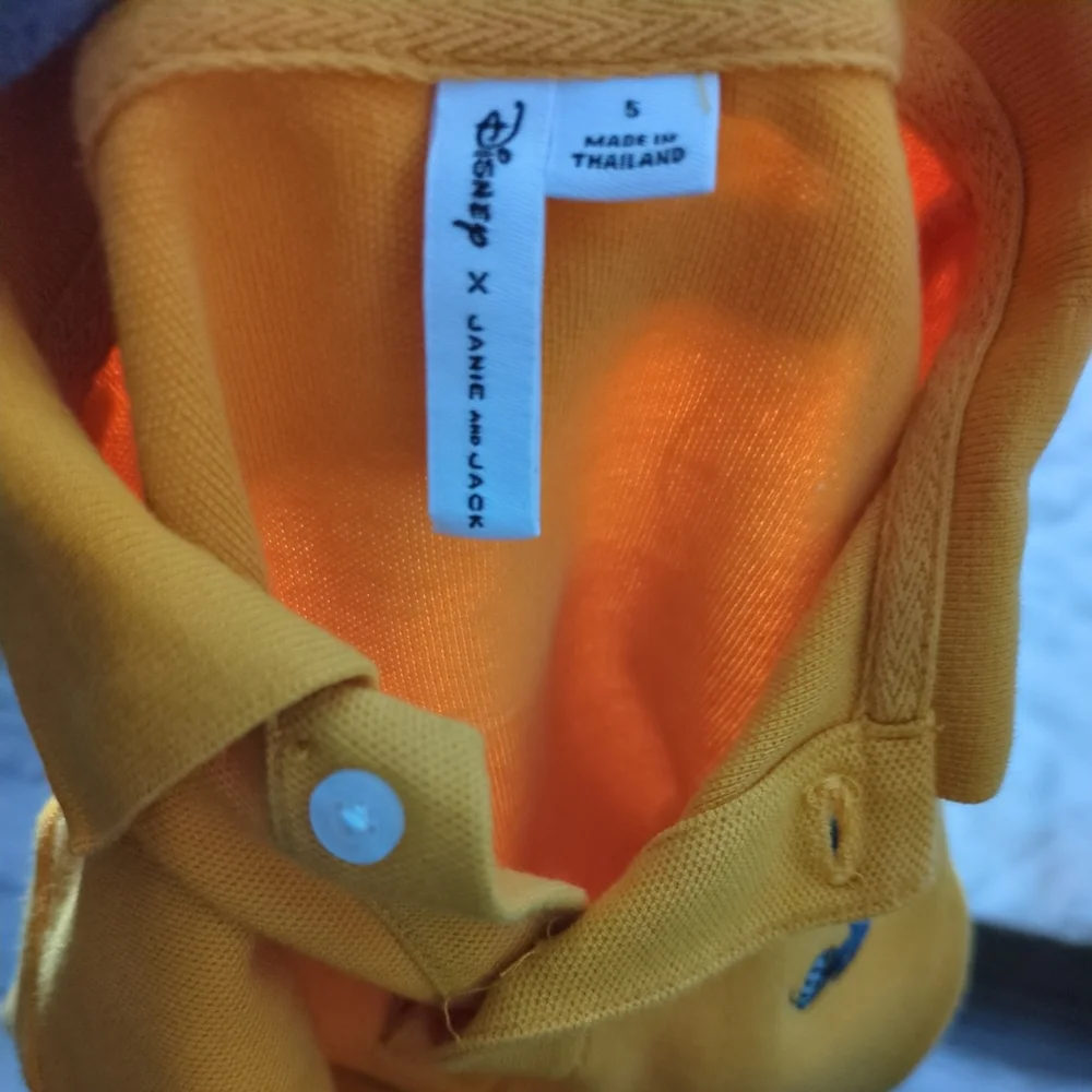 Janie and Jack Disney Mickey Mouse‎ Polo Long Sleeve Golden Glow Size 5 - Picture 4 of 6